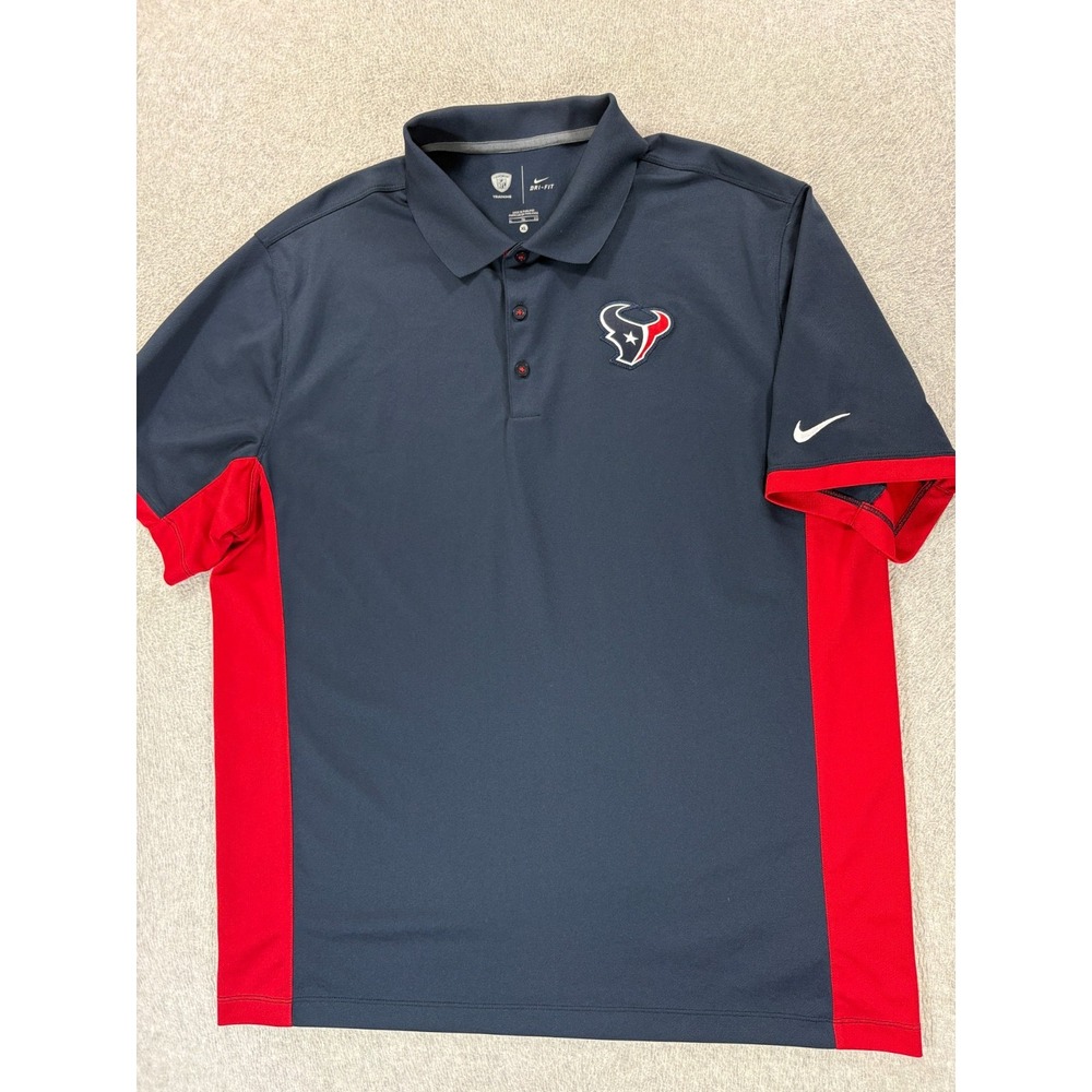 Houston Texans Nike Dri Fit Stitched Logo Stadium Polo Shirt (Men's XL) Blue